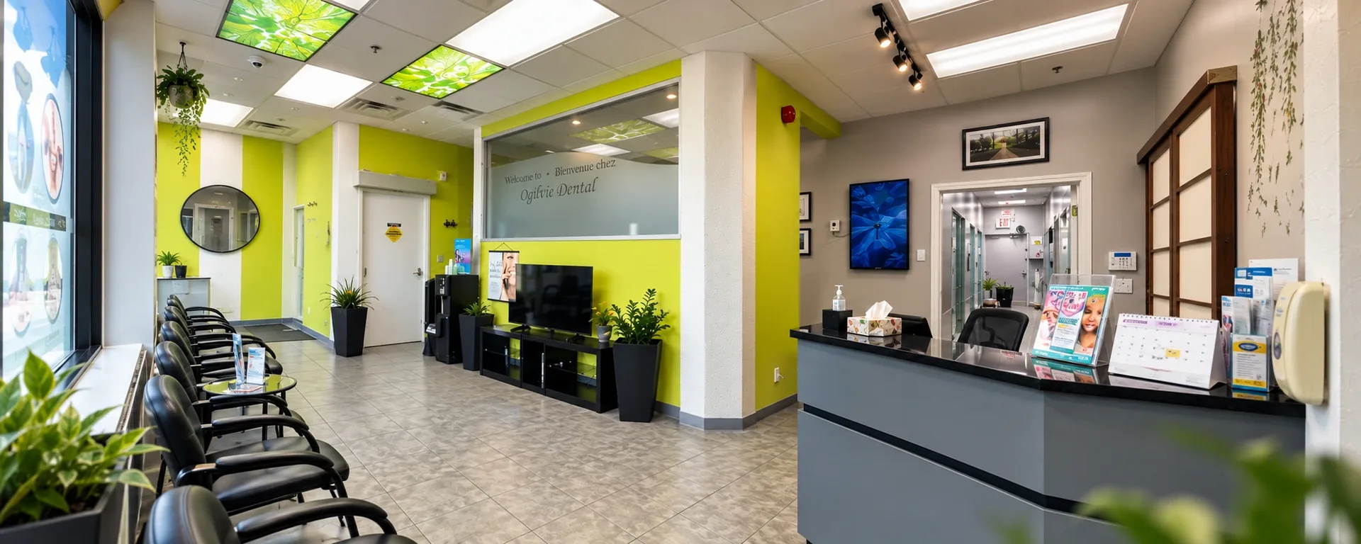 Ogilvie Dental reception and waiting area on Montreal Road, Gloucester